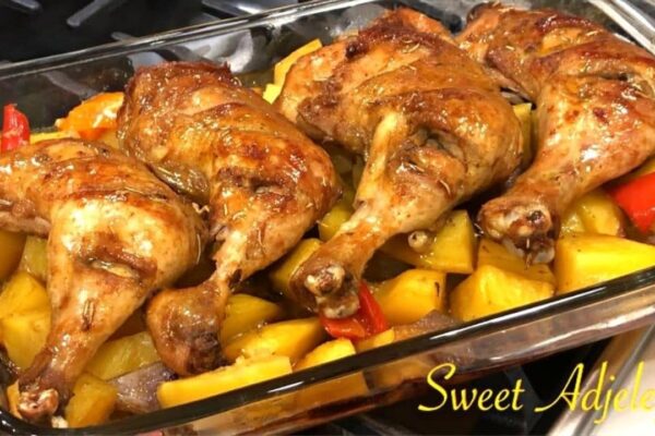 Easy Baked Chicken and Potatoes, homemade and freshly served