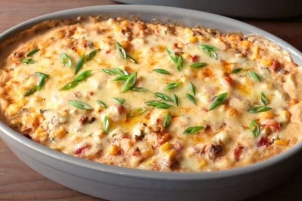 Easy Baked Cowboy Dip, homemade and freshly served