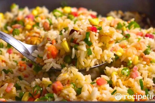 Easy Baked Fried Rice, homemade and freshly served