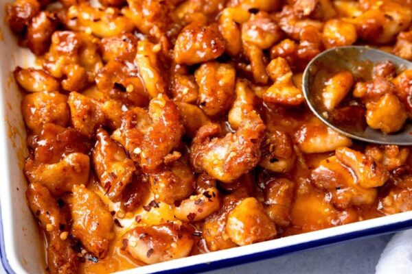 Easy Baked Honey Garlic Chicken, homemade and freshly served