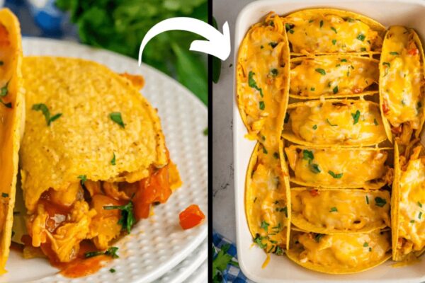 Easy Baked Tacos, homemade and freshly served