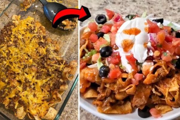 Easy Baked Walking Taco Casserole, homemade and freshly served
