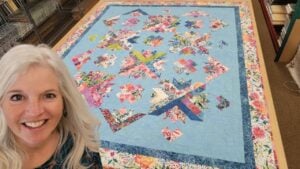 Finished Easy Beach City Blooms Quilt, a completed DIY project