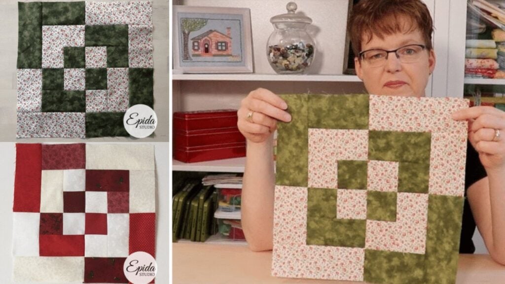 Finished Bento Box Quilt Block for Beginners, a completed DIY project