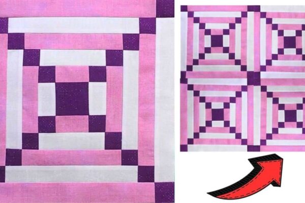 Finished Easy Blow Me a Kiss Quilt Block, a completed DIY project