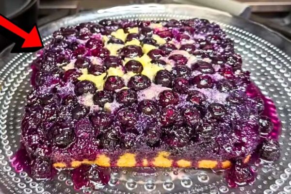 Easy No-Fail Blueberry Cake, homemade and freshly served