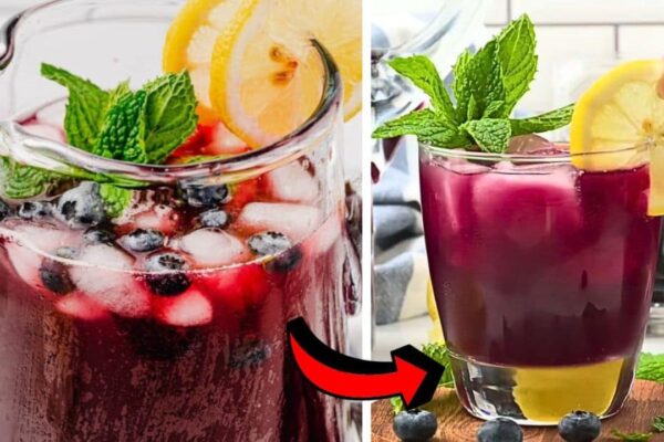 Easy Blueberry Lemon Iced Tea, homemade and freshly served