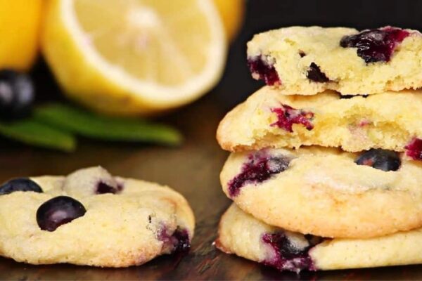Easy Blueberry Lemon Soft Cookies, homemade and freshly served
