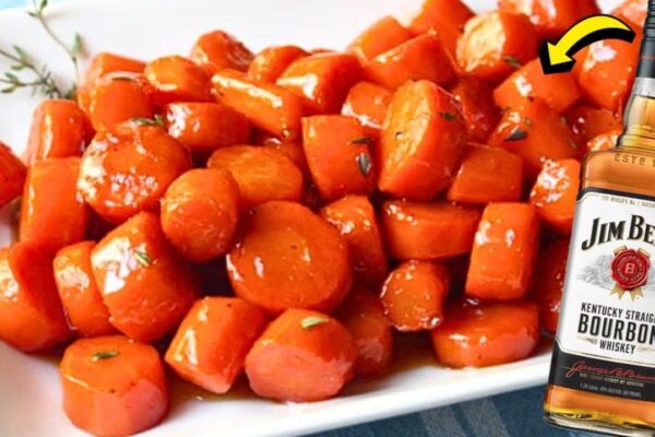 Easy Bourbon Glazed Carrots Skillet, homemade and freshly served