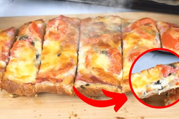 Easy Leftover Bread Pizza, homemade and freshly served