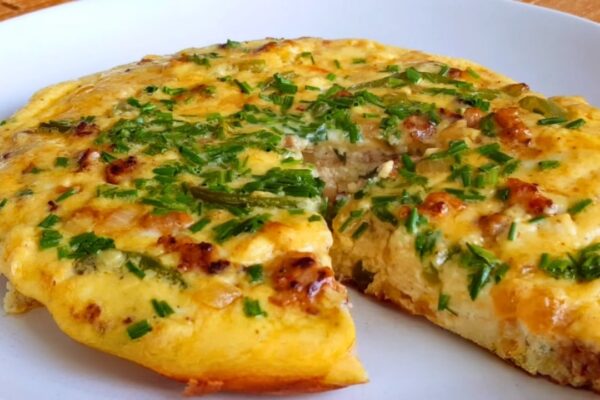 Easy Breakfast Sausage Frittata, homemade and freshly served