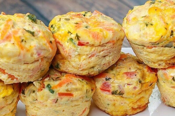 Easy Breakfast Vegetable Egg Cups, homemade and freshly served