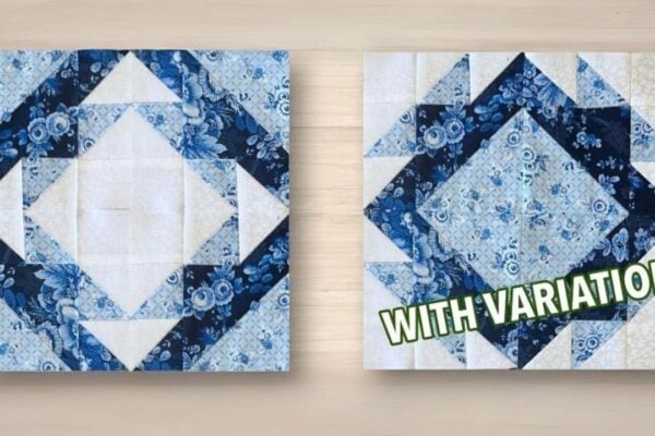 Finished Easy Broken Dish Quilt Block, a completed DIY project