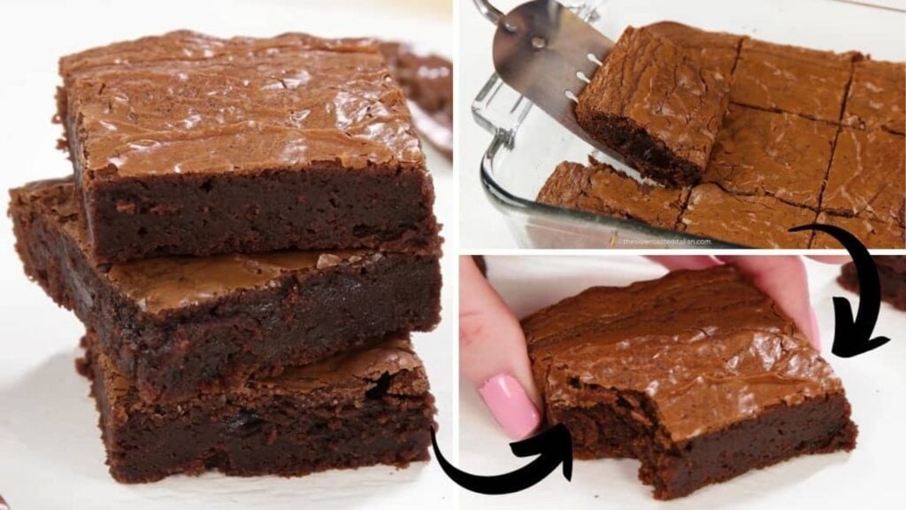 Easy 4-Ingredient Brownies, homemade and freshly served
