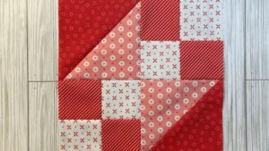 Finished Easy Buckeye Beauty Variation Quilt Block, a completed DIY project