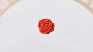 Finished How to Embroider a Bullion Rose Stitch, a completed DIY project