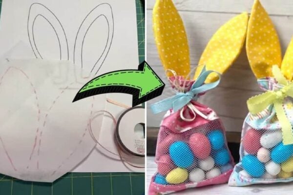Finished Easy Bunny Treat Bag Sewing, a completed DIY project