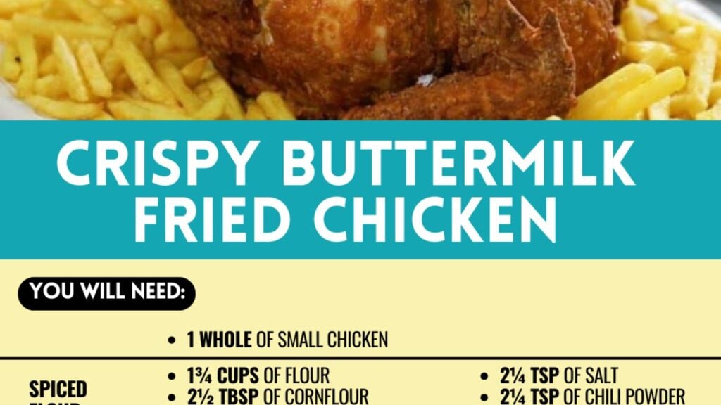 Crispy Buttermilk Fried Chicken, homemade and freshly served