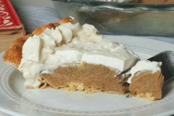 Easy Butterscotch Pie, homemade and freshly served
