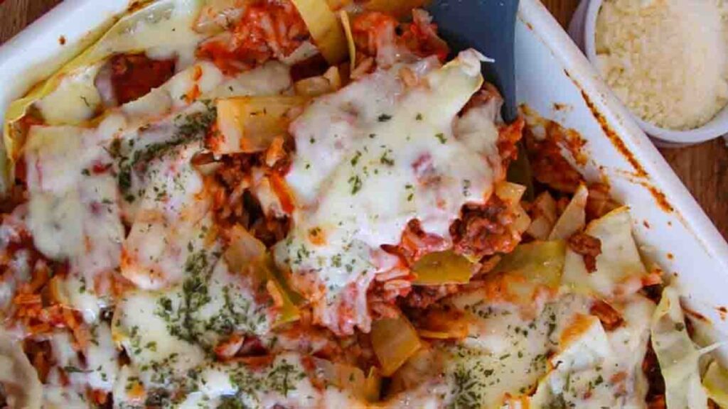 Easy Cabbage Roll Casserole, homemade and freshly served