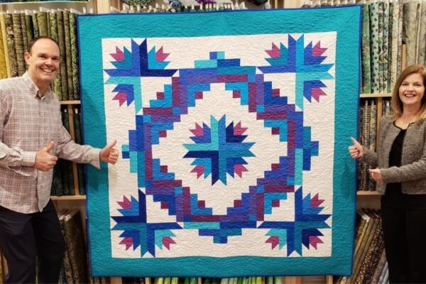 Finished Easy Cactus Wreath Quilt, a completed DIY project