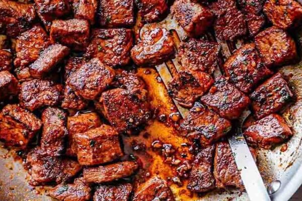 Easy Cajun Butter Steak Bites, homemade and freshly served
