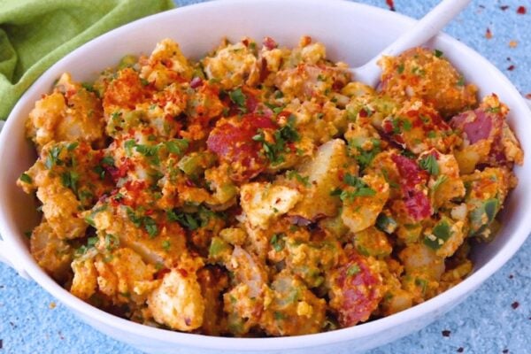 Easy Cajun Potato Salad, homemade and freshly served