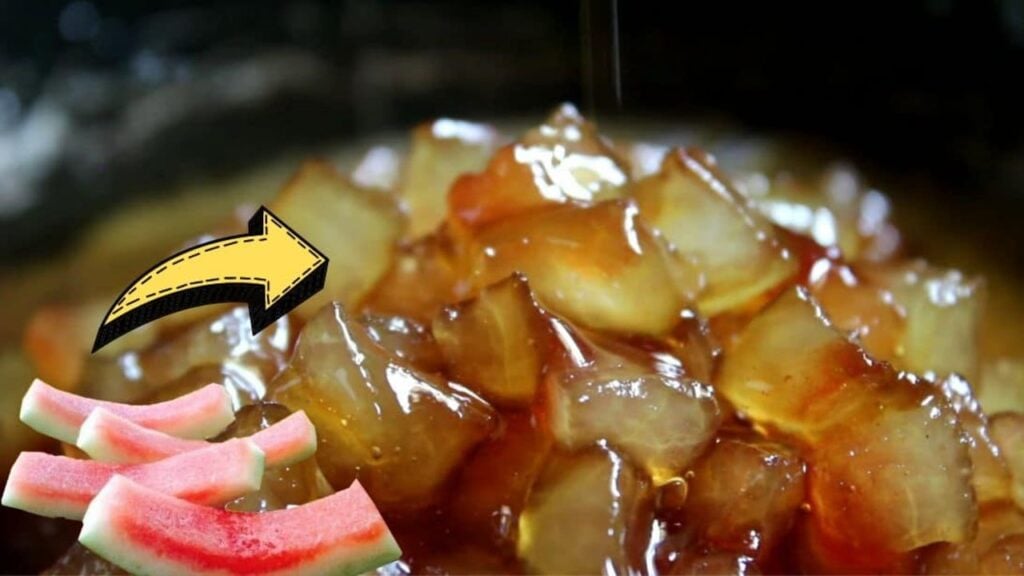 2-Ingredient Candied Watermelon Rind, homemade and freshly served