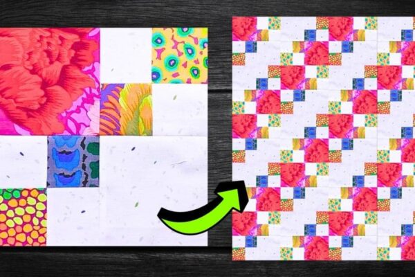 Easy-to-Sew Hard Candy Scraps Quilt Block, homemade and freshly served