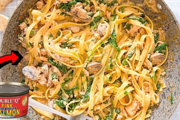 Easy & Healthy 20-Minute Canned Salmon Pasta, homemade and freshly served