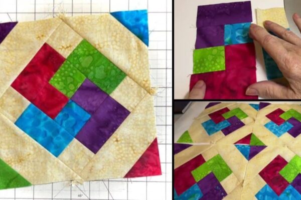 Finished Card Trick Quilt Block the Easy Way, a completed DIY project