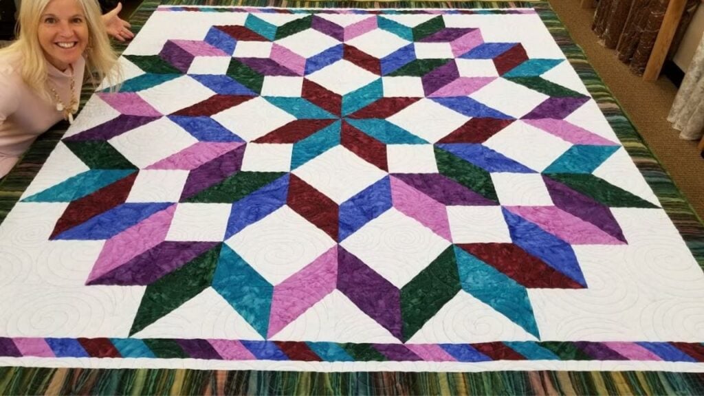 Finished Donna’s Easy Carpenter’s Wheel Quilt (With Free Pattern), a completed DIY project