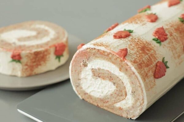 Easy Carrot Cake Roll, homemade and freshly served