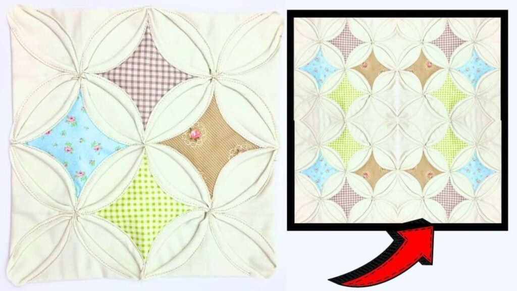 Finished Easy Cathedral Window Quilt, a completed DIY project