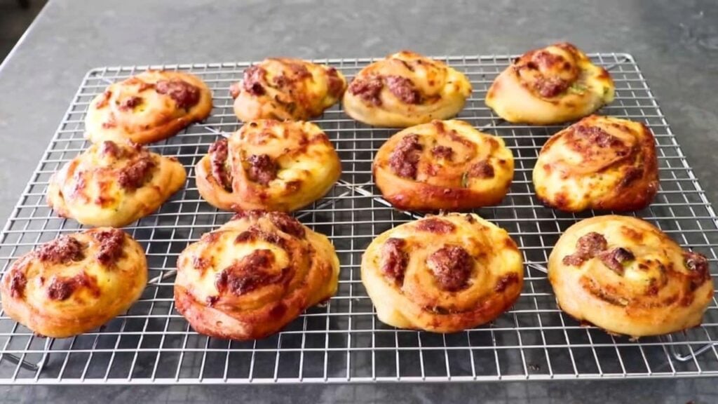 Easy Cheese and Sausage Rolls, homemade and freshly served