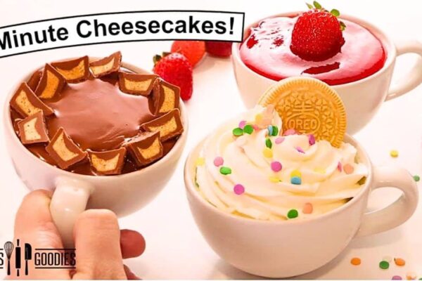 Easy 1-Minute Cheesecake Cup in 3 Different Flavors, homemade and freshly served