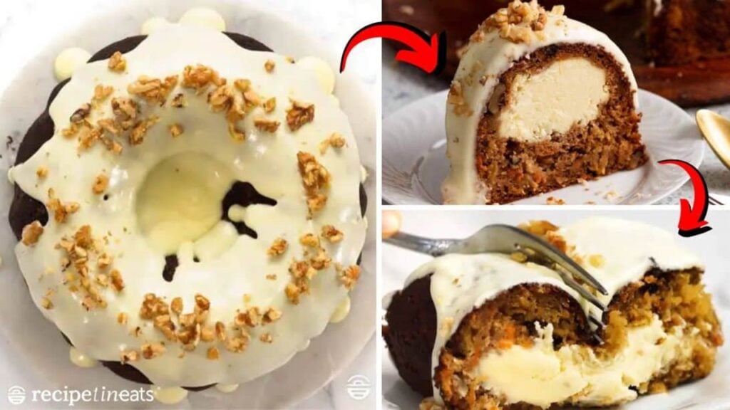 Easy-to-Make Cheesecake Stuffed Carrot Bundt Cake, homemade and freshly served