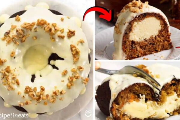 Easy-to-Make Cheesecake Stuffed Carrot Bundt Cake, homemade and freshly served