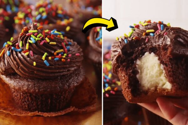 Easy Cheesecake Stuffed Cupcakes, homemade and freshly served