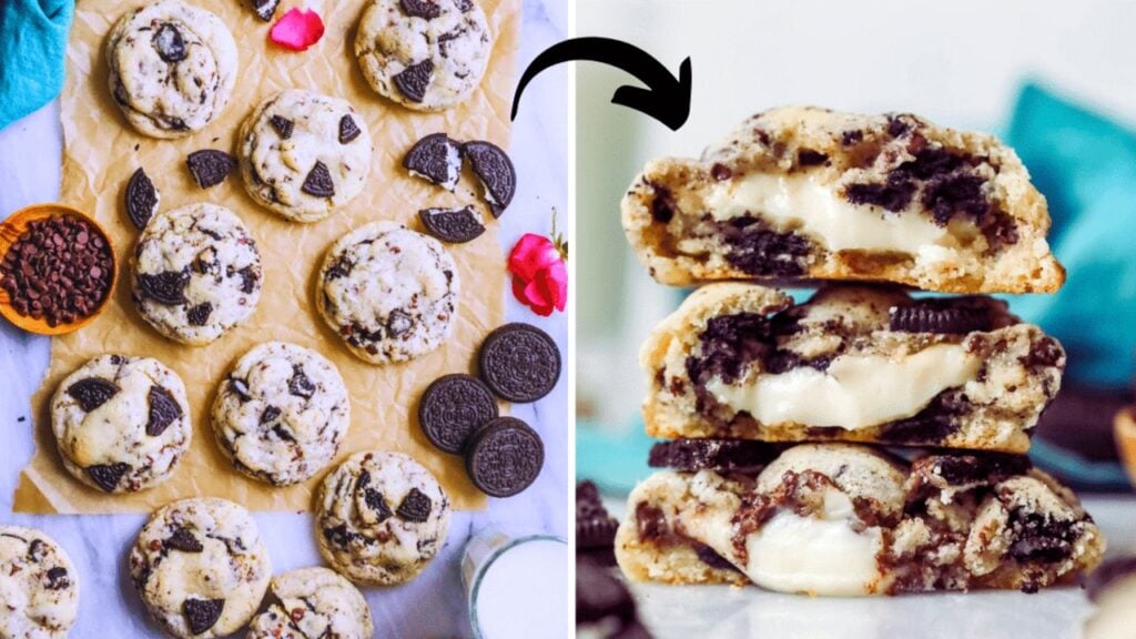 Cheesecake-Stuffed Oreo Cookies, homemade and freshly served