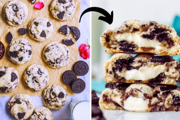 Cheesecake-Stuffed Oreo Cookies, homemade and freshly served