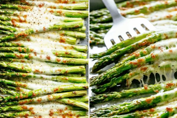 Easy & Cheesy Baked Asparagus, homemade and freshly served