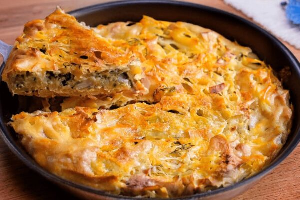 Easy Cheesy Cabbage Skillet, homemade and freshly served