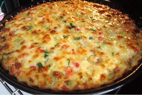 Easy Cheesy Egg Pizza Breakfast, homemade and freshly served