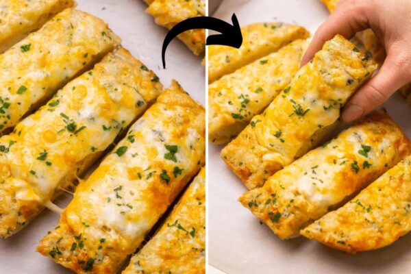 Easy-to-Make Cheesy Garlic Bread, homemade and freshly served