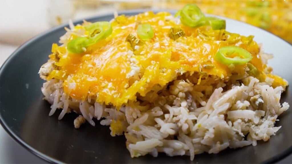 Easy Cheesy Ground Turkey Casserole, homemade and freshly served
