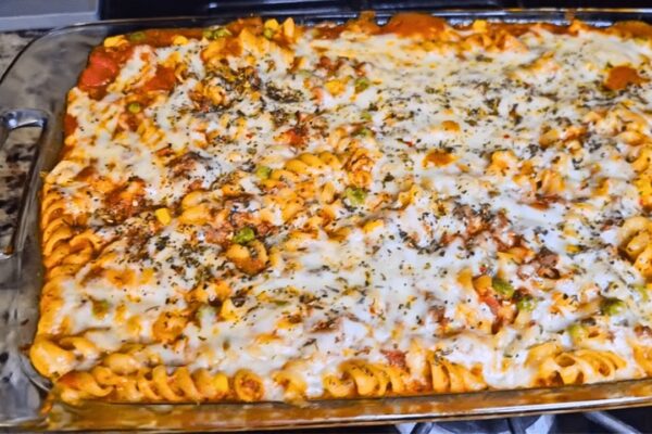 Easy Cheesy Mexican Casserole, homemade and freshly served