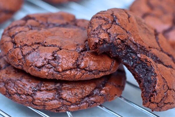 The Easiest Chewy Brownie Cookies, homemade and freshly served