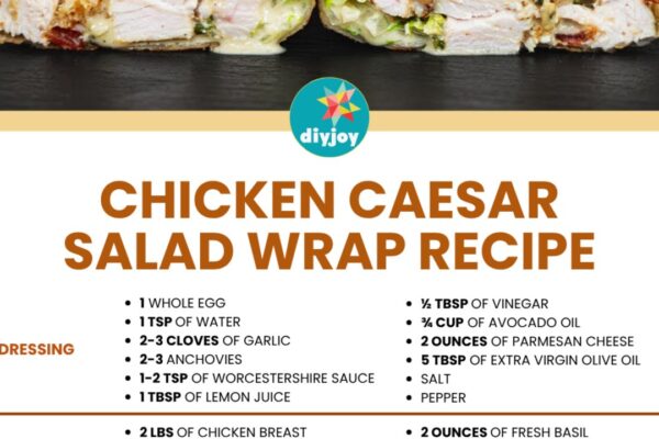 Easy Chicken Caesar Salad Wrap, homemade and freshly served