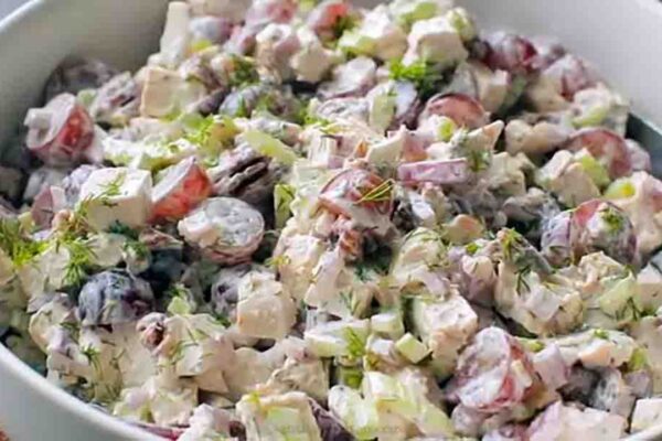 Easy Chicken Salad, homemade and freshly served